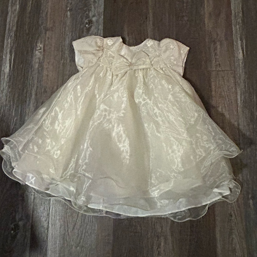 50%offw❤️Rare Too Baby Girl ivoryShort Sleeve Fit & Flare Dress Size 24M 122